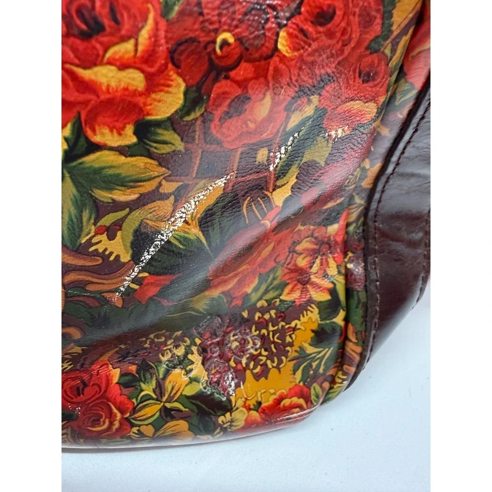 PATRICIA‎ NASH Ellington Large Shoulder bag Leather Travel Satchel RUSTIC FLORAL